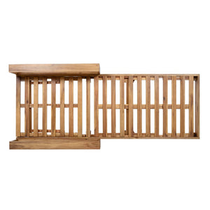 English Elm Light Natural Acacia Hardwood Outdoor Chaise Lounge Slatted Frame with Reclining Backrest N770P484211L
