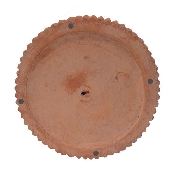 English Elm Warm Terracotta MGO Hourglass Accent Table Artisan Speckled Ribbed Indoor Outdoor N770P488588T