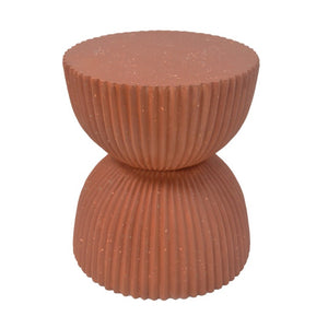 English Elm Warm Terracotta MGO Hourglass Accent Table Artisan Speckled Ribbed Indoor Outdoor N770P488588T