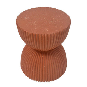 English Elm Warm Terracotta MGO Hourglass Accent Table Artisan Speckled Ribbed Indoor Outdoor N770P488588T