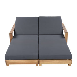 English Elm Light Acacia Hardwood Oval Patio Table with Slatted Base for Outdoor Garden Dining Dark Grey 2-Fold Cushions N770P491322L_65429.00CUSHDGRY