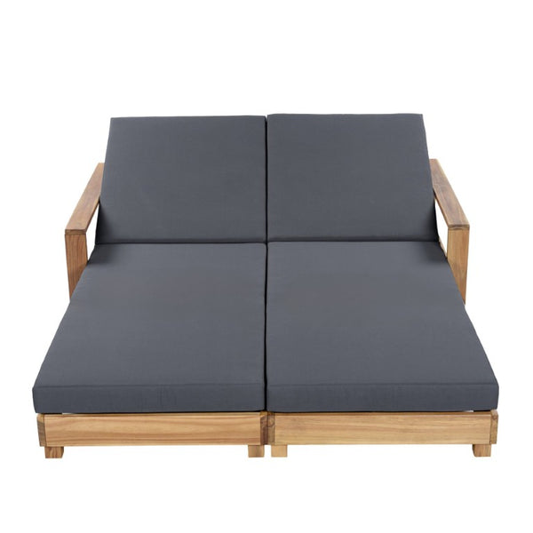 English Elm Light Acacia Hardwood Oval Patio Table with Slatted Base for Outdoor Garden Dining Dark Grey 2-Fold Cushions N770P491322L_65429.00CUSHDGRY