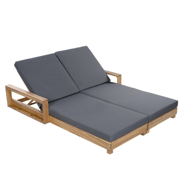 English Elm Light Acacia Hardwood Oval Patio Table with Slatted Base for Outdoor Garden Dining Dark Grey 2-Fold Cushions N770P491322L_65429.00CUSHDGRY