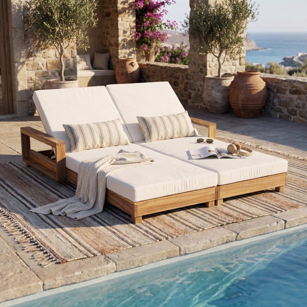 English Elm Light Acacia Hardwood Oval Patio Table with Slatted Base for Outdoor Garden Dining Cream 2-Fold Cushions N770P491322L_65429.00CUSH