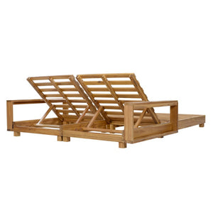 English Elm Light Acacia Hardwood Oval Patio Table with Slatted Base for Outdoor Garden Dining Cream 3-Fold Cushions N770P491322L_N770P208317C