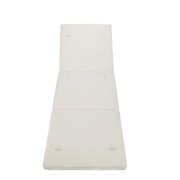 English Elm Light Acacia Hardwood Oval Patio Table with Slatted Base for Outdoor Garden Dining Cream 3-Fold Cushions N770P491322L_N770P208317C