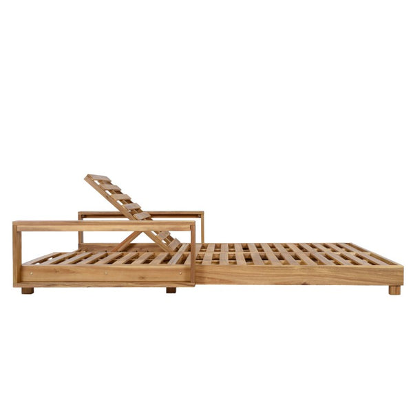 English Elm Light Acacia Hardwood Oval Patio Table with Slatted Base for Outdoor Garden Dining Cream 4-Fold Cushions N770P491322L_N770P285267C