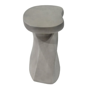 English Elm White Sculptural Twisted MGO Side Table Organic Art Form for Indoor Outdoor Living N770P507646W