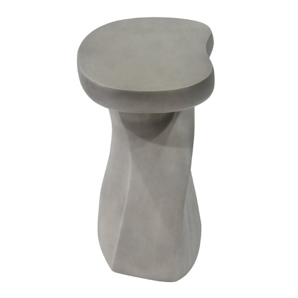English Elm White Sculptural Twisted MGO Side Table Organic Art Form for Indoor Outdoor Living N770P507646W