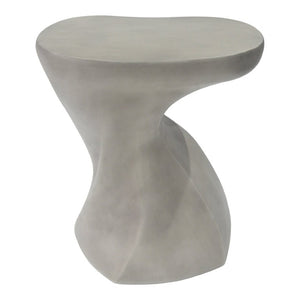 English Elm White Sculptural Twisted MGO Side Table Organic Art Form for Indoor Outdoor Living N770P507646W