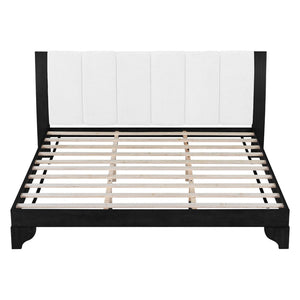 English Elm King Upholstered Platform Bed Solid Pine Two Tone Modern Bedroom Frame 600 Lb N770PK345991B