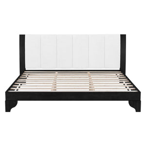 English Elm King Upholstered Platform Bed Solid Pine Two Tone Modern Bedroom Frame 600 Lb N770PK345991B