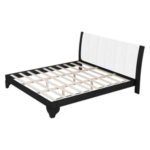 English Elm King Upholstered Platform Bed Solid Pine Two Tone Modern Bedroom Frame 600 Lb N770PK345991B