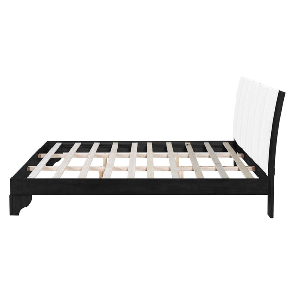 English Elm King Upholstered Platform Bed Solid Pine Two Tone Modern Bedroom Frame 600 Lb N770PK345991B