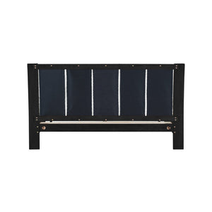 English Elm Queen Platform Bed Two-tone White Upholstered Headboard Pine Frame Modern Bedroom N770PQ345993B