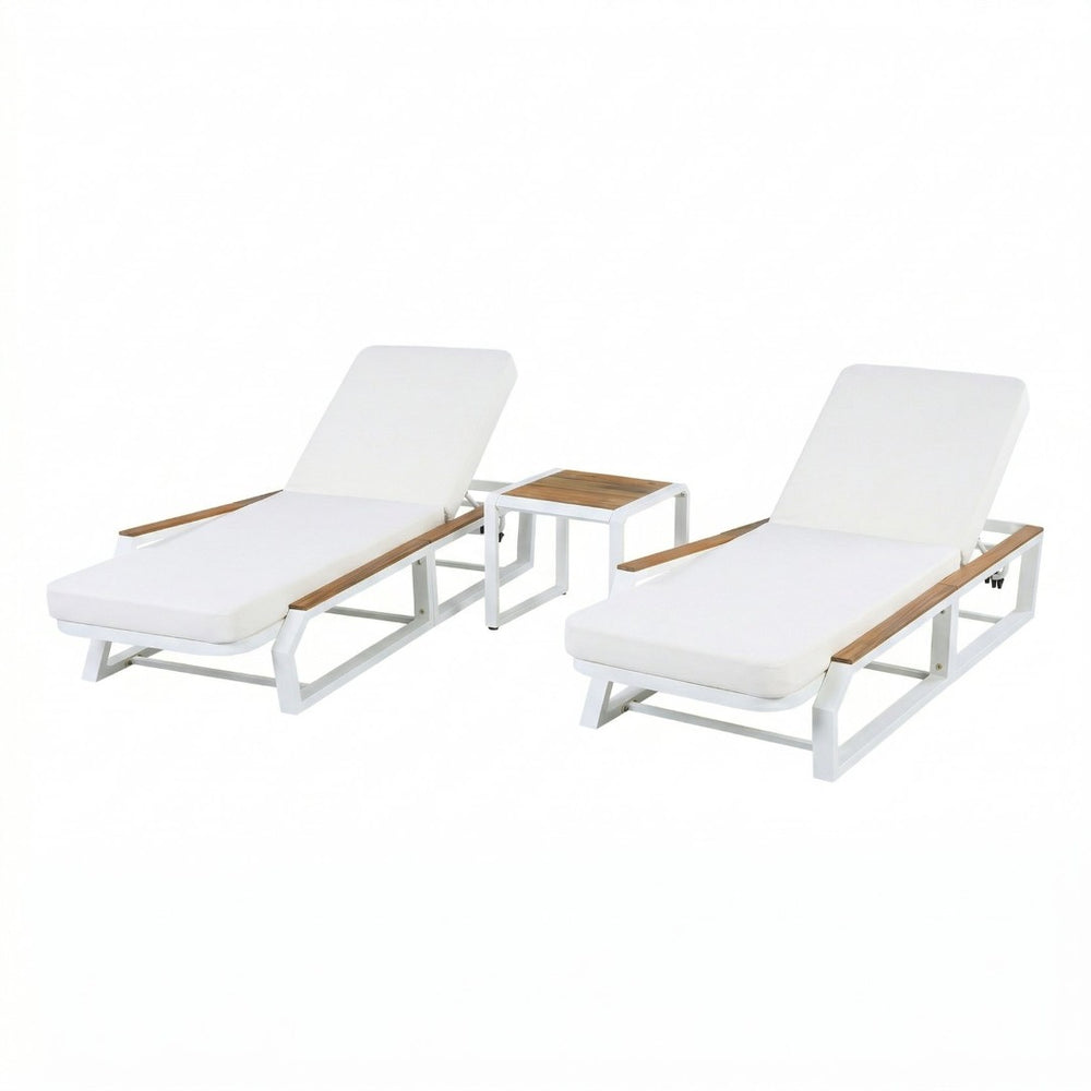 English Elm 5-Piece Outdoor Lounge Set Acacia Teak Accents Iron Frame Patio Pool Resort Style N770PS551W78C52W