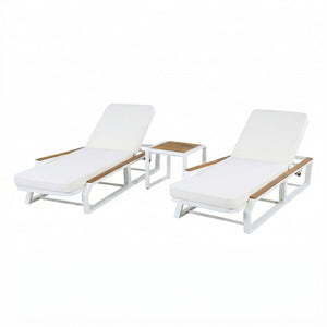 English Elm 5-Piece Outdoor Lounge Set Acacia Teak Accents Iron Frame Patio Pool Resort Style N770PS551W78C52W