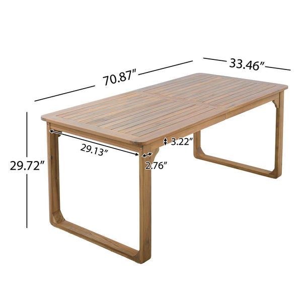 English Elm 5-piece Outdoor Acacia Wood Dining Set with Rope Back Chairs and Sculptural Curved Legs Beige Cushions N770PS597G88L