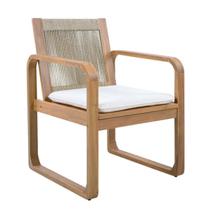 English Elm 7-piece Outdoor Acacia Wood Dining Set with Rope Back Chairs and Teak Finish Patio N770PS787L88L