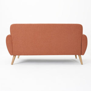 English Elm Love Seat Compact Mid-century Sofa with Button-tufted Back and Splayed Birch Legs N771P202668C