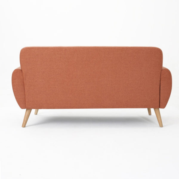 English Elm Love Seat Compact Mid-century Sofa with Button-tufted Back and Splayed Birch Legs N771P202668C