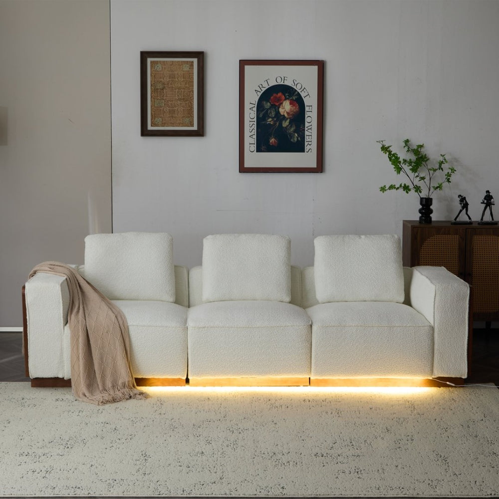 English Elm Sectional Modular Sofa with Led Lighting Wide Seats Kiln Dried Frame Living Room N771P205002M_N771P220377M_N771P205014M_N771P205006