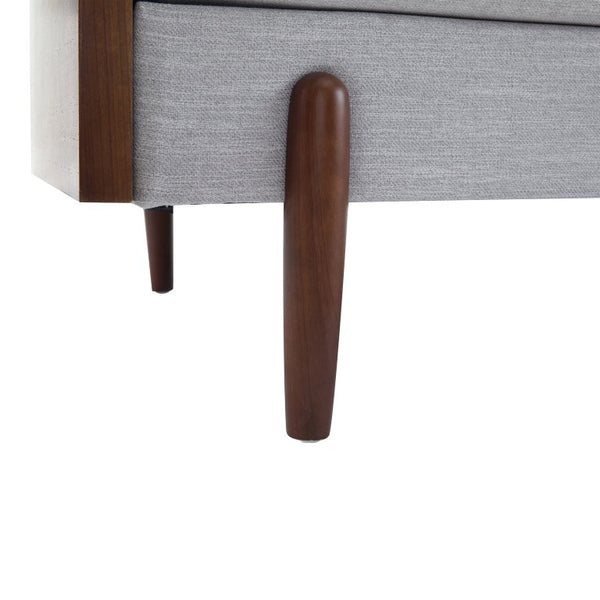 English Elm Mid-Century Modern Sofa with Track Arms Rounded Wood Legs and Plush Cushioned Seating N771P205110S