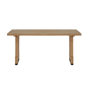 English Elm 63" Rectangular Pedestal Dining Table Farmhouse Mdf Seats Six Scratch Resistant Natural Ash N771P252262A