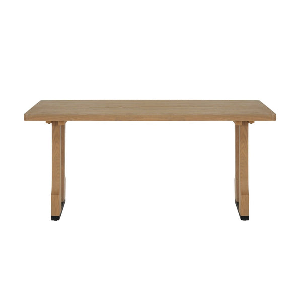 English Elm 63" Rectangular Pedestal Dining Table Farmhouse Mdf Seats Six Scratch Resistant Natural Ash N771P252262A