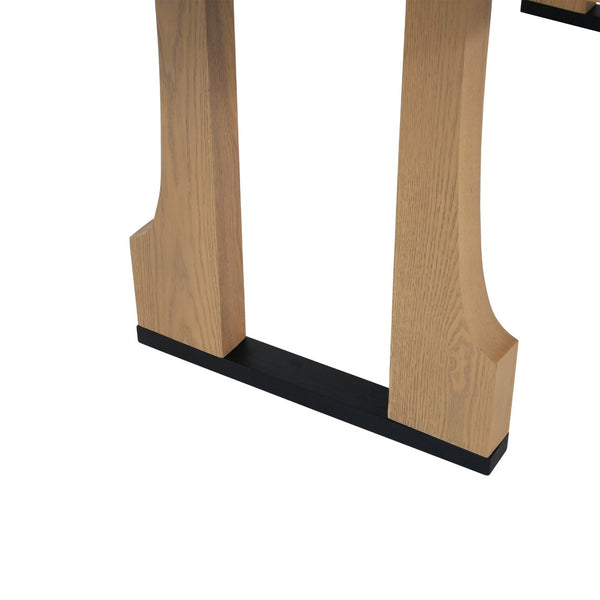 English Elm 63" Rectangular Pedestal Dining Table Farmhouse Mdf Seats Six Scratch Resistant Natural Ash N771P252262A