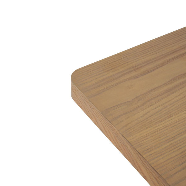 English Elm 63" Rectangular Pedestal Dining Table Farmhouse Mdf Seats Six Scratch Resistant Natural Ash N771P252262A