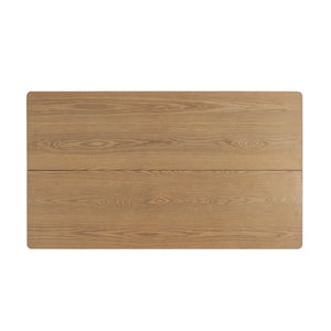 English Elm 63" Rectangular Pedestal Dining Table Farmhouse Mdf Seats Six Scratch Resistant Natural Ash N771P252262A