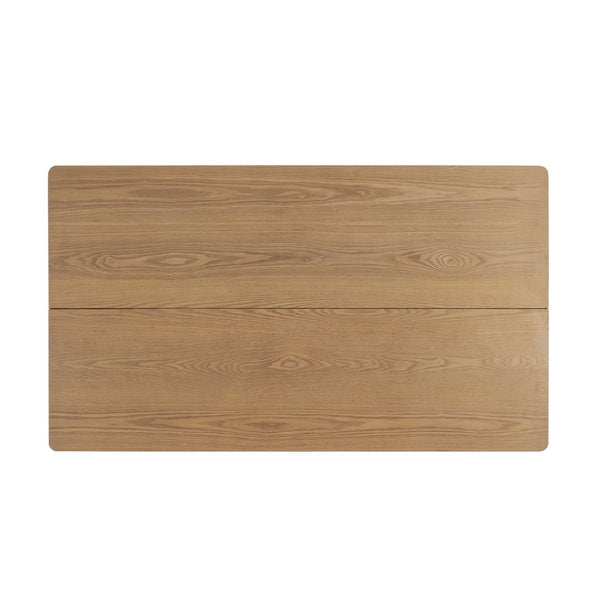 English Elm 63" Rectangular Pedestal Dining Table Farmhouse Mdf Seats Six Scratch Resistant Natural Ash N771P252262A