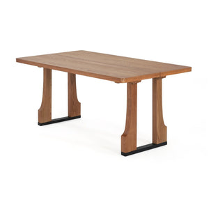 English Elm 63" Rectangular Pedestal Dining Table Farmhouse Mdf Seats Six Scratch Resistant Natural N771P252262K