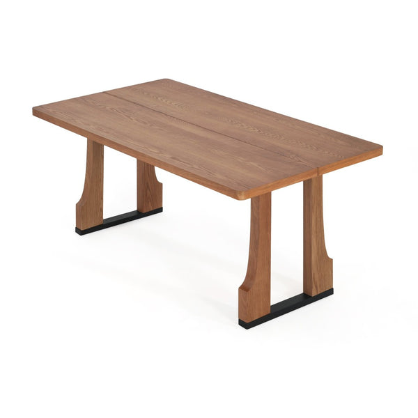 English Elm 63" Rectangular Pedestal Dining Table Farmhouse Mdf Seats Six Scratch Resistant Natural N771P252262K