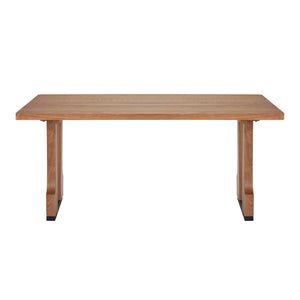 English Elm 63" Rectangular Pedestal Dining Table Farmhouse Mdf Seats Six Scratch Resistant Natural N771P252262K