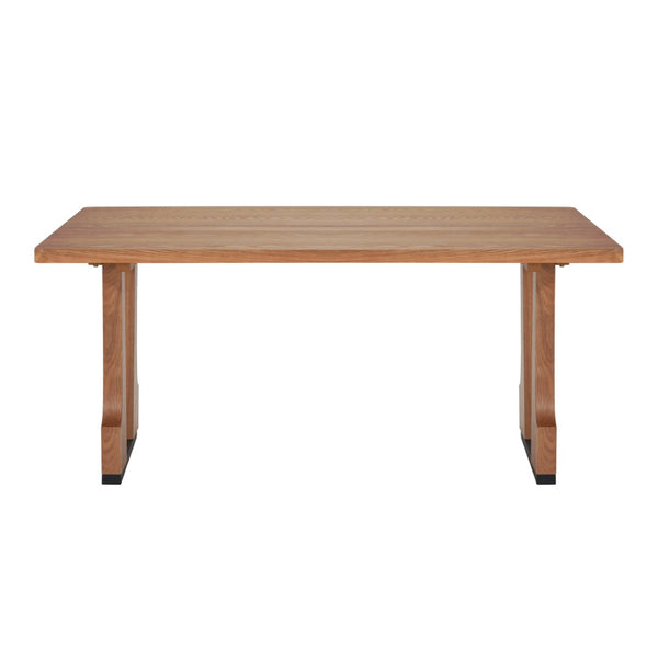 English Elm 63" Rectangular Pedestal Dining Table Farmhouse Mdf Seats Six Scratch Resistant Natural N771P252262K
