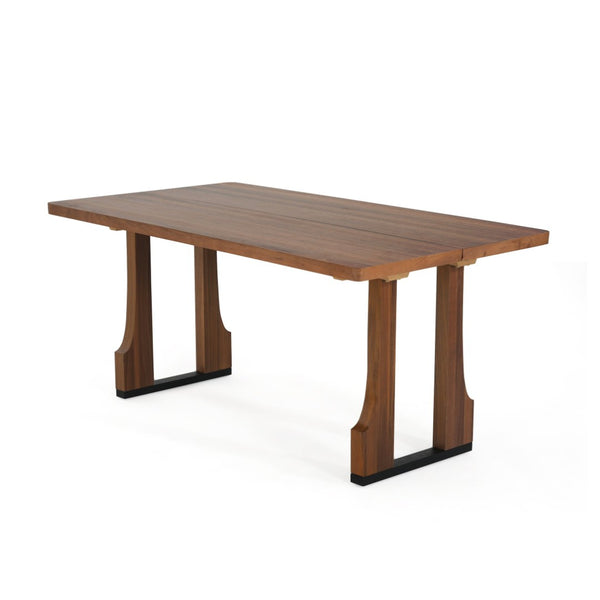 English Elm 63" Rectangular Pedestal Dining Table Farmhouse Mdf Seats Six Scratch Resistant Walnut N771P252262T