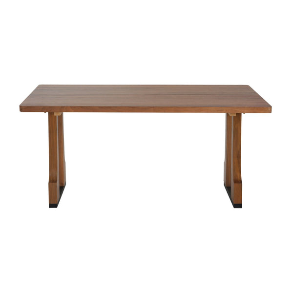 English Elm 63" Rectangular Pedestal Dining Table Farmhouse Mdf Seats Six Scratch Resistant Walnut N771P252262T