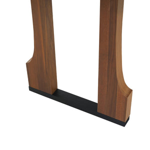 English Elm 63" Rectangular Pedestal Dining Table Farmhouse Mdf Seats Six Scratch Resistant Walnut N771P252262T