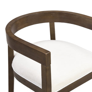 English Elm Dining Arm Chairs Set of Two Rubberwood Tub Back Mid-century Modern Upholstered N771P388967T