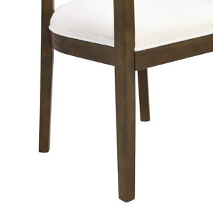 English Elm Dining Arm Chairs Set of Two Rubberwood Tub Back Mid-century Modern Upholstered N771P388967T