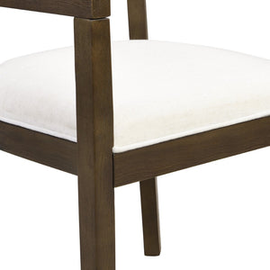 English Elm Dining Arm Chairs Set of Two Rubberwood Tub Back Mid-century Modern Upholstered N771P388967T