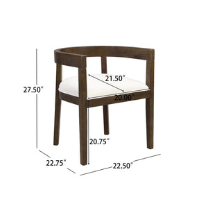 English Elm Dining Arm Chairs Set of Two Rubberwood Tub Back Mid-century Modern Upholstered N771P388967T