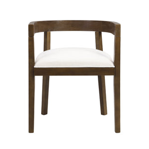 English Elm Dining Arm Chairs Set of Two Rubberwood Tub Back Mid-century Modern Upholstered N771P388967T