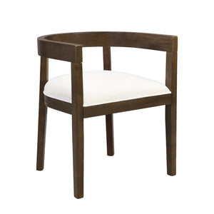 English Elm Dining Arm Chairs Set of Two Rubberwood Tub Back Mid-century Modern Upholstered N771P388967T
