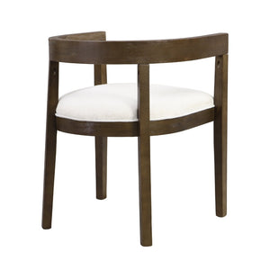 English Elm Dining Arm Chairs Set of Two Rubberwood Tub Back Mid-century Modern Upholstered N771P388967T
