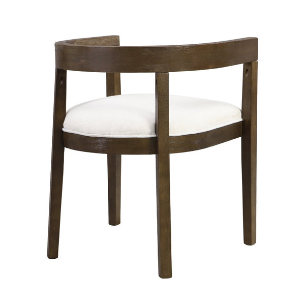 English Elm Dining Arm Chairs Set of Two Rubberwood Tub Back Mid-century Modern Upholstered N771P388967T