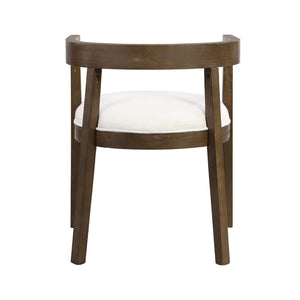 English Elm Dining Arm Chairs Set of Two Rubberwood Tub Back Mid-century Modern Upholstered N771P388967T