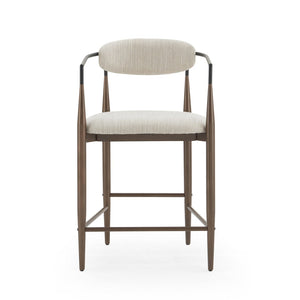 English Elm Counter Stools Set of 2 Upholstered Iron Frame Coffee Gold Modern Kitchen Bar N771P392273H